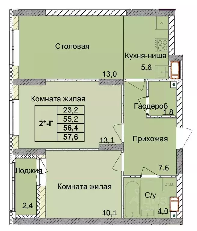 2-к кв. Нижегородская область, Нижний Новгород 1-я Оранжерейная ул. ... - Фото 0