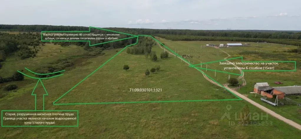 Участок в Тульская область, Заокский район, Демидовское с/пос, с. ... - Фото 2