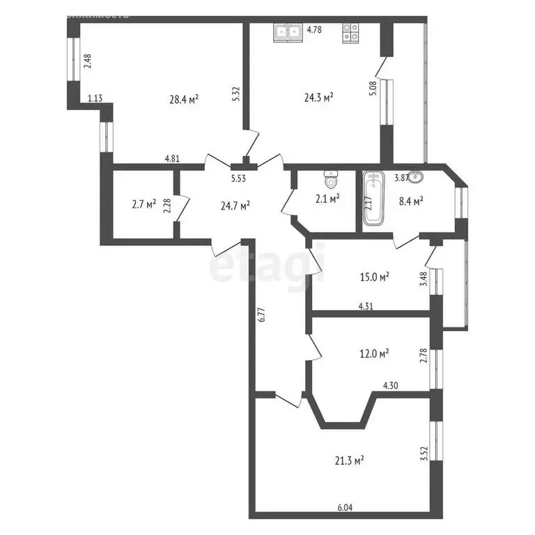 4-комнатная квартира: Ухта, проспект Космонавтов, 15 (138.9 м) - Фото 1