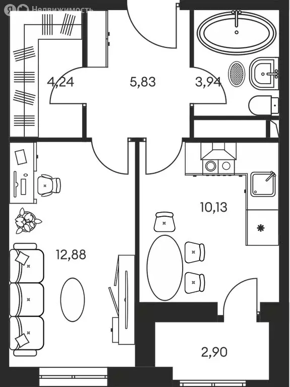 1-комнатная квартира: Ростов-на-Дону, Кировский район, жилой комплекс ... - Фото 0