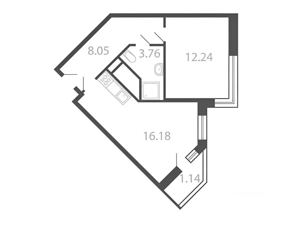 1-к кв. Московская область, Котельники Новые Котельники мкр, 10 (43.0 ... - Фото 2