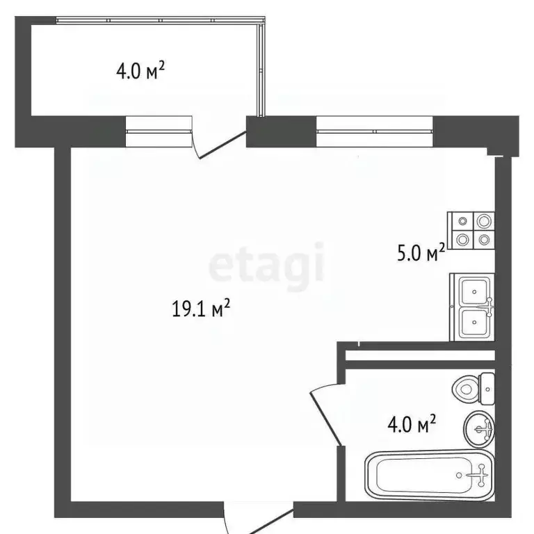Студия Севастополь ул. Токарева, 18Дк1 (32.1 м) - Фото 1