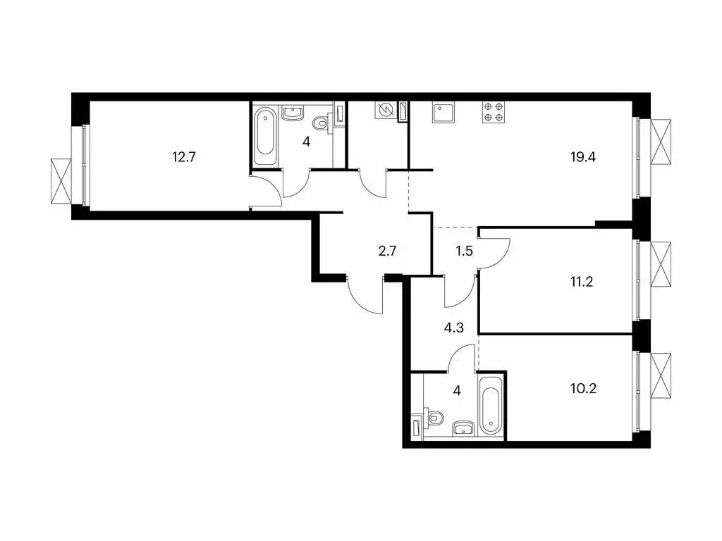 3-комнатная квартира: Санкт-Петербург, Тосина улица, 1к2 (79.3 м) - Фото 1