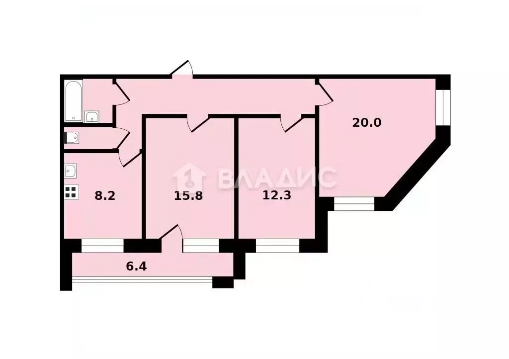 3-к кв. Владимирская область, Владимир ул. Василисина, 8б (71.9 м) - Фото 1