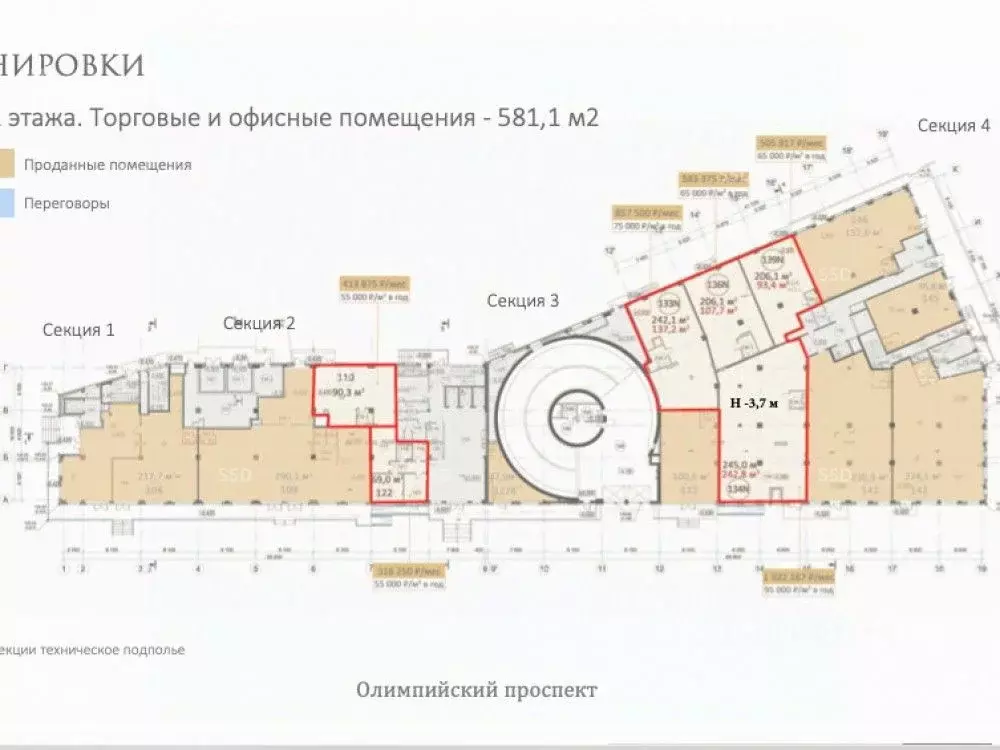 Торговая площадь в Москва Олимпийский просп., 10С5 (582 м) - Фото 2