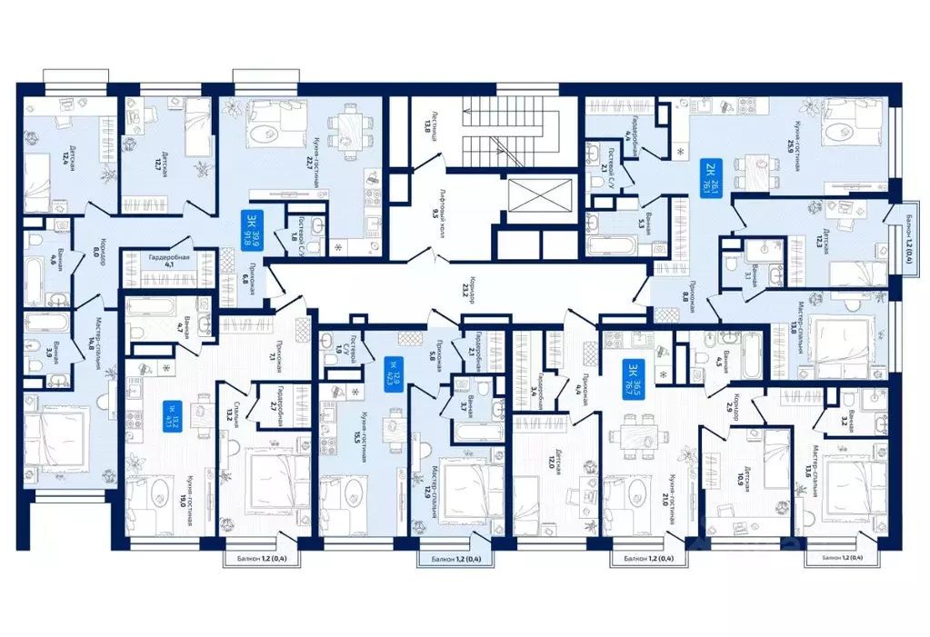 1-к кв. Самарская область, Самара ул. 8-я Радиальная, 31 (42.3 м) - Фото 2