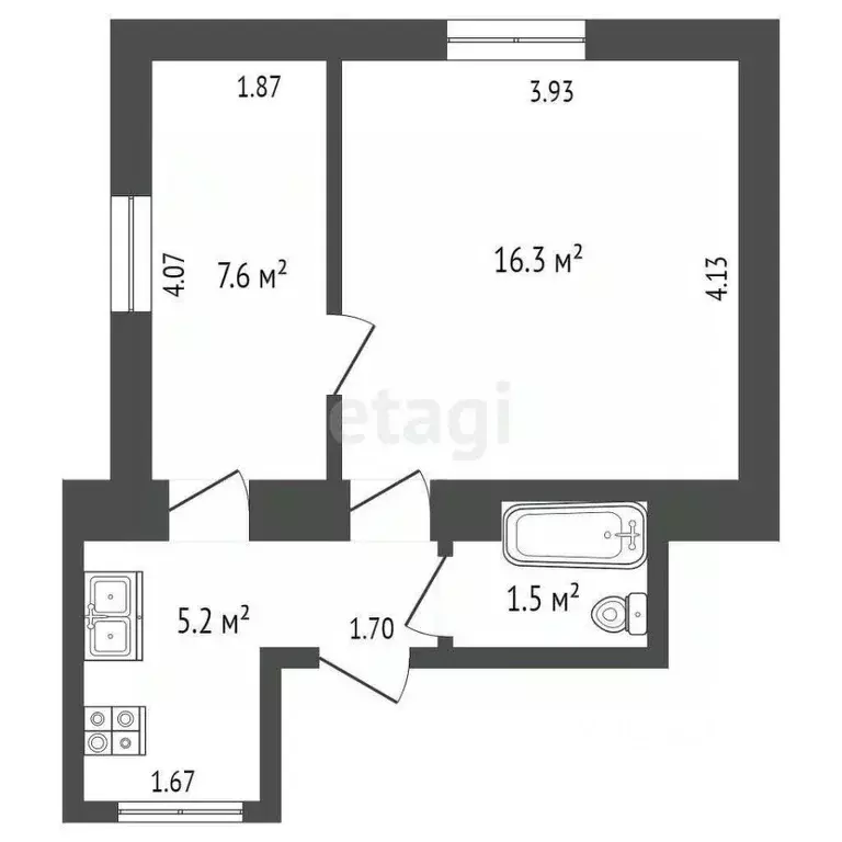 2-к кв. Ростовская область, Ростов-на-Дону Соборный пер., 29 (30.6 м) - Фото 1