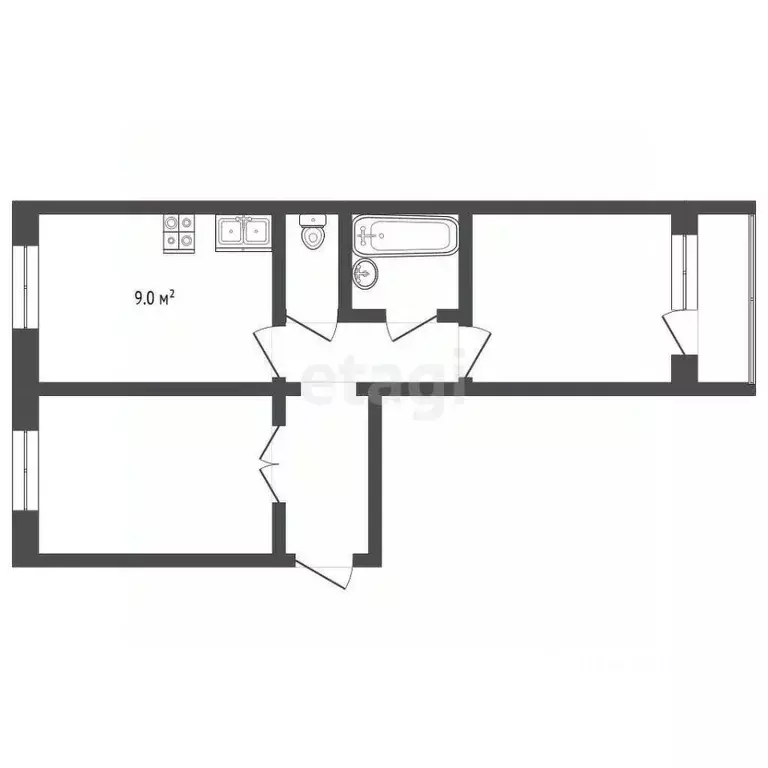 2-к кв. Ямало-Ненецкий АО, Муравленко ул. Ленина, 75 (51.2 м) - Фото 1