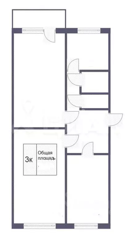 3-к кв. Кемеровская область, Кемерово просп. Ленина, 65А (62.0 м) - Фото 1