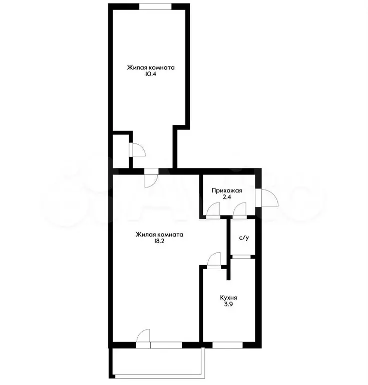 2-к. квартира, 37 м, 5/5 эт. - Фото 0