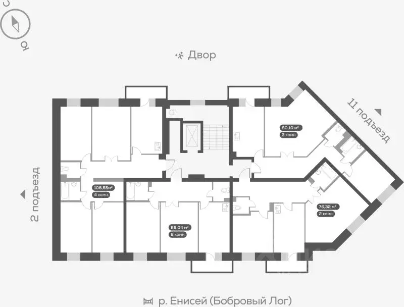 2-к кв. Красноярский край, Красноярск ул. Академгородок, 74 (81.0 м) - Фото 1