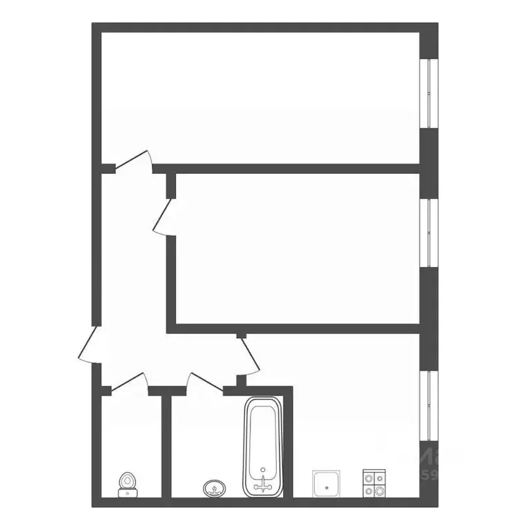 2-к кв. Тульская область, Киреевск ул. Тесакова, 10Б (45.7 м) - Фото 2