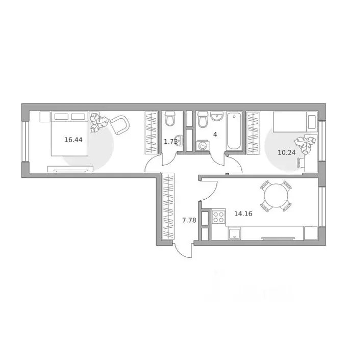 2-к кв. Московская область, Мытищи ул. Красная Слобода (54.35 м) - Фото 1