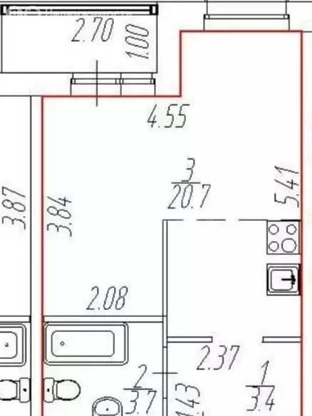 Квартира-студия: Пермь, Сапфирная улица, 14 (27.8 м) - Фото 1