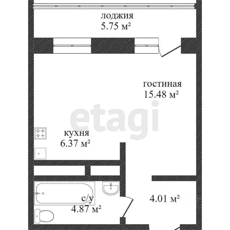 Студия Ямало-Ненецкий АО, Новый Уренгой Дружба мкр, 4/1 (30.4 м) - Фото 2