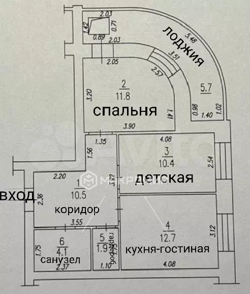 2-к. квартира, 57 м, 6/13 эт. - Фото 0