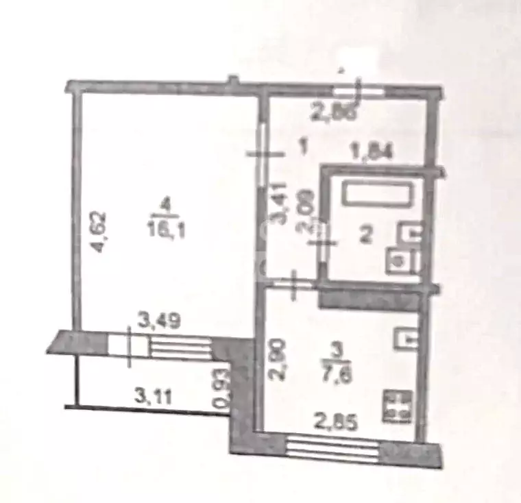 1-к кв. Липецкая область, Липецк ул. Бунина, 4 (33.2 м) - Фото 2