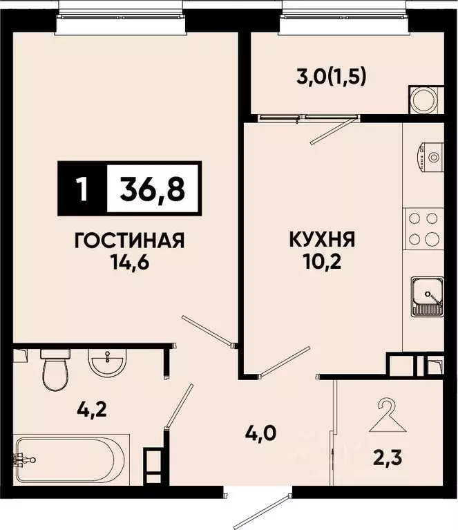 1-к кв. Ставропольский край, Кисловодск Моя Легенда жилой комплекс ... - Фото 0