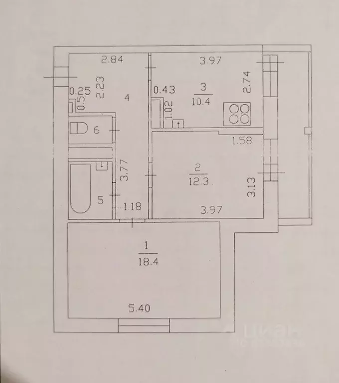 2-к кв. Татарстан, Казань просп. Ямашева, 43 (60.0 м) - Фото 2