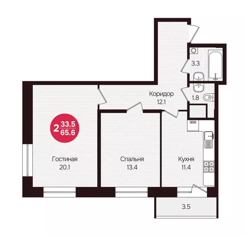 2-комнатная квартира: Новочебоксарск, улица 10-й Пятилетки, 5 (65.6 м) - Фото 1