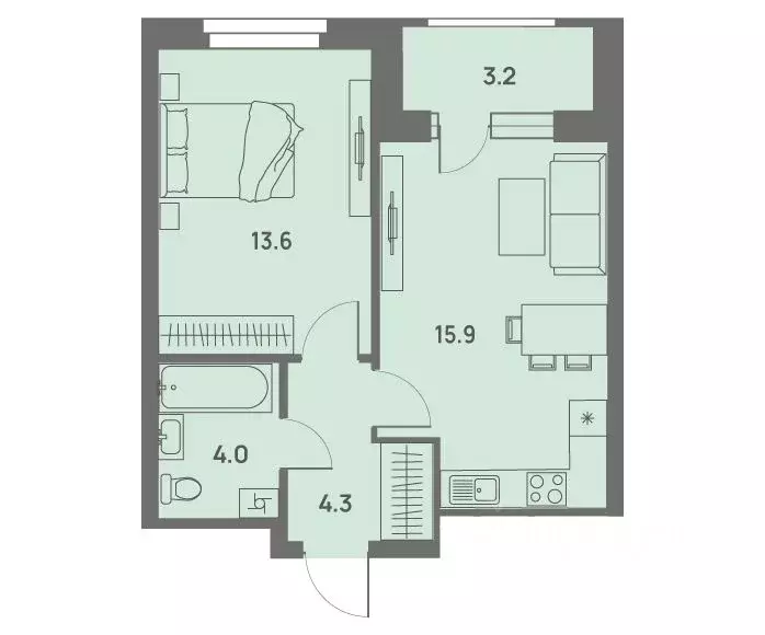 2-к кв. Пермский край, Пермь Трамвайная ул., 27 (39.1 м) - Фото 1