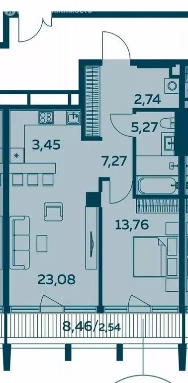 1-комнатная квартира: Москва, Ленинградское шоссе, 69к3 (60 м) - Фото 1