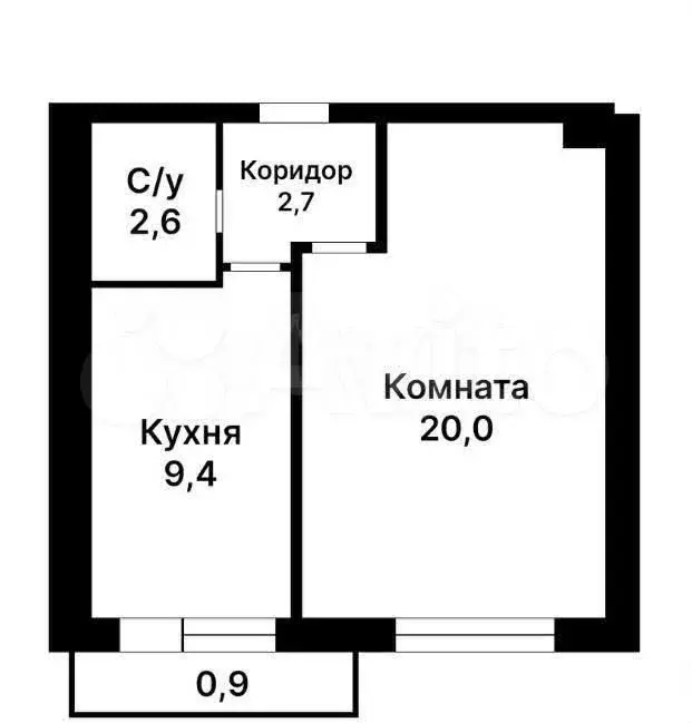 1-к. квартира, 35,4 м, 12/12 эт. - Фото 1