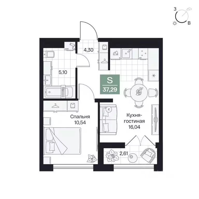 1-к кв. Волгоградская область, Волгоград просп. Имени В.И. Ленина, 59Г ... - Фото 1