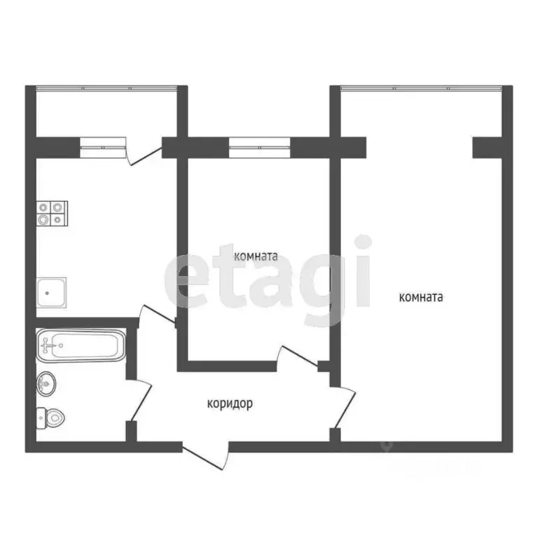 2-к кв. Ростовская область, Батайск ул. Луначарского, 177Бк3 (42.0 м) - Фото 2