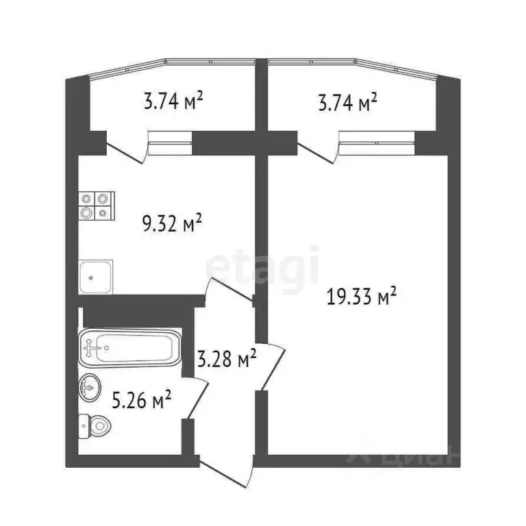 1-к кв. Тюменская область, Тюмень ул. Константина Посьета, 7 (37.4 м) - Фото 1
