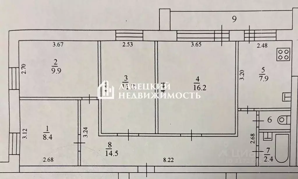 4-к кв. Московская область, Щелково Заречная ул., 4 (71.7 м) - Фото 1