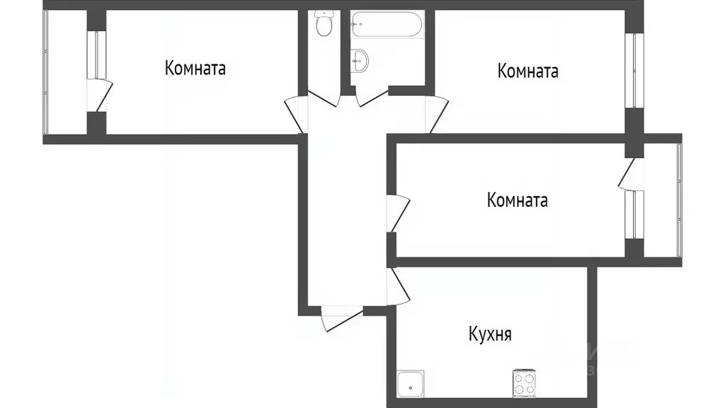 3-к кв. Ярославская область, Ярославль ул. Строителей, 3к4 (65.2 м) - Фото 1