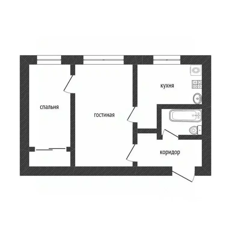 2-к кв. Смоленская область, Сафоново Красногвардейская ул., 32 (45.0 ... - Фото 1