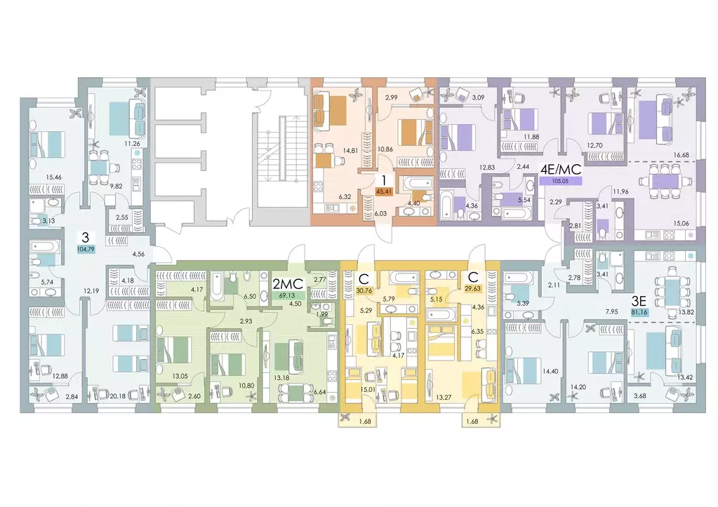 2-к квартира, 69.2 м - Фото 1