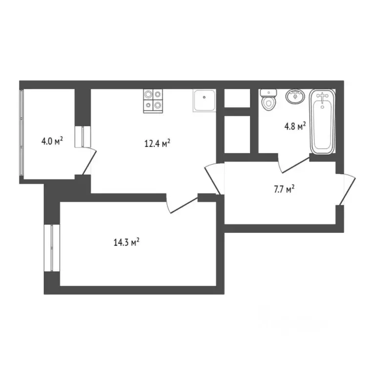 1-к кв. Тюменская область, Тюмень ул. Мельникайте, 2к18 (43.21 м) - Фото 1