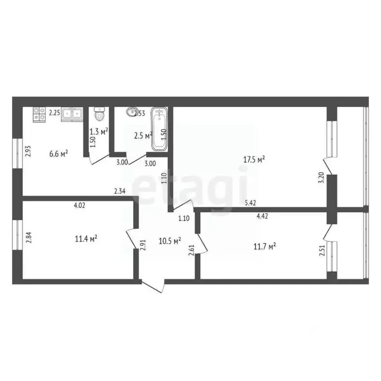 3-к кв. Крым, Красноперекопск ул. Мичурина, 73 (61.5 м) - Фото 2