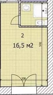 Квартира-студия, 16,5 м, 1/4 эт. - Фото 0