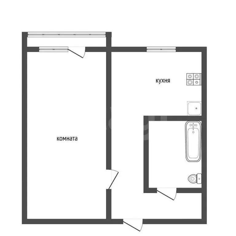 1-комнатная квартира: Усть-Катав, 2-й микрорайон, 1 (32 м) - Фото 0