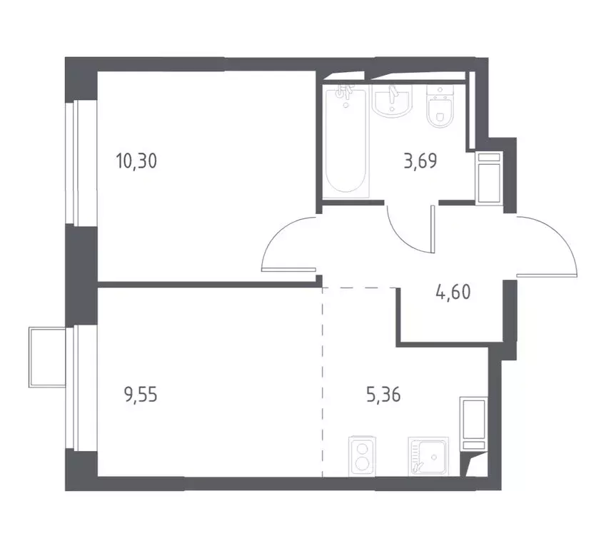 1-комнатная квартира: посёлок городского типа Мисайлово, микрорайон ... - Фото 1