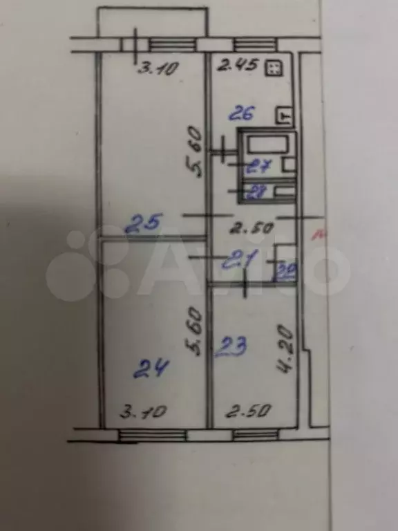 3-к. квартира, 62 м, 5/5 эт. - Фото 0