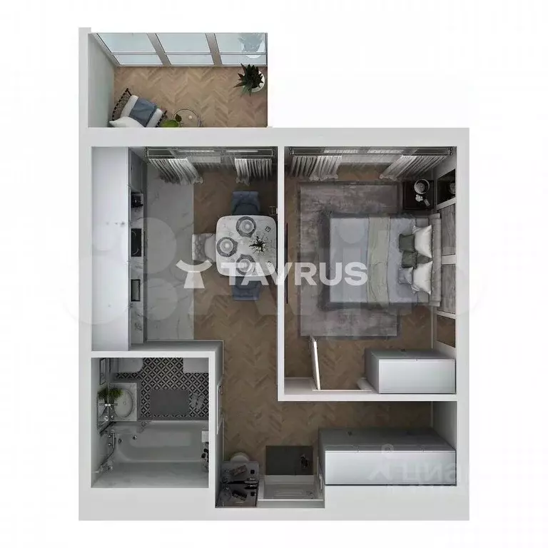 1-к кв. Крым, Симферопольский район, Молодежное пгт  (35.0 м) - Фото 2