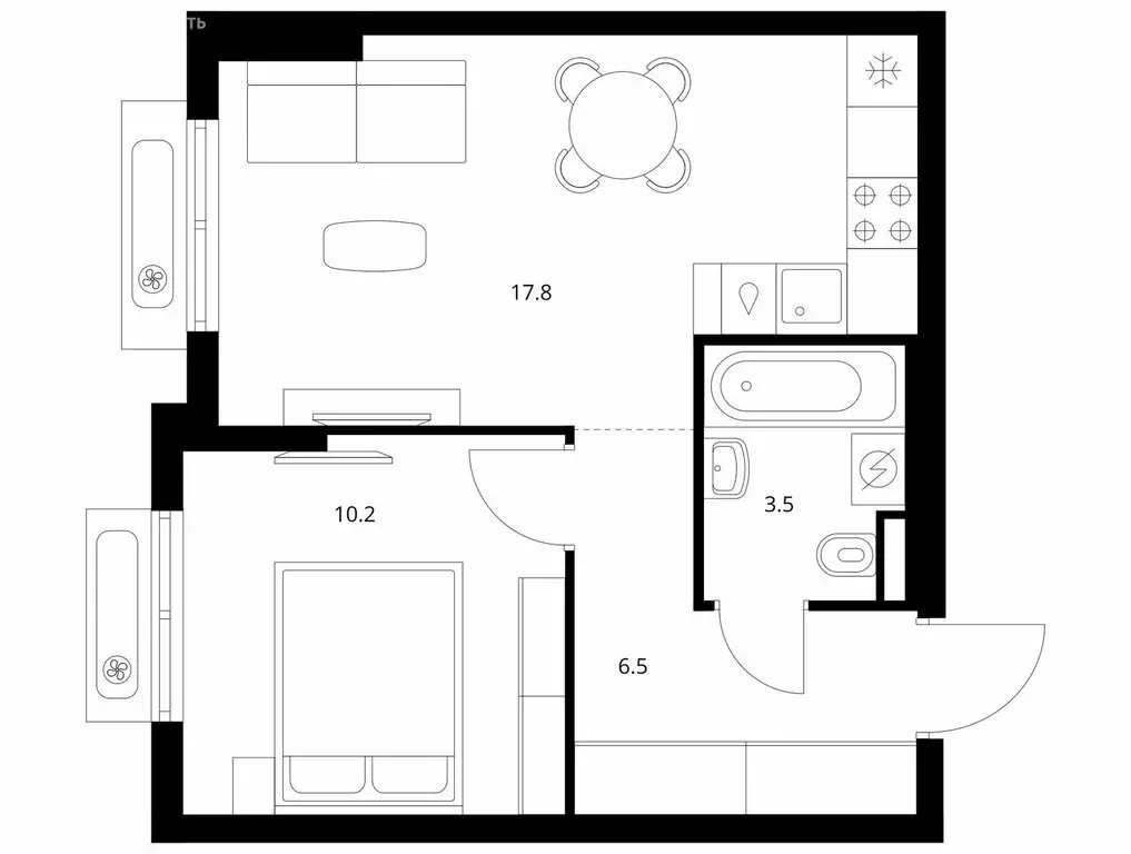 1-комнатная квартира: Боброво, ЖК Восточное Бутово, 47 (38 м) - Фото 1