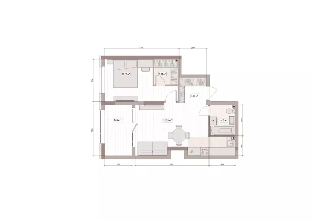 2-к кв. Кемеровская область, Кемерово Уютный Квартал жилой комплекс ... - Фото 1