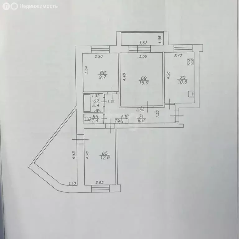 3-комнатная квартира: Казань, 33-й Военный городок, 5к1 (61.8 м) - Фото 1