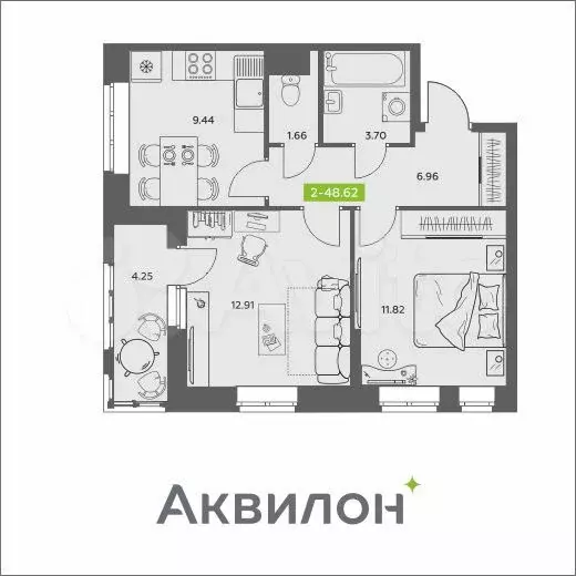 Квартира-студия, 24,9 м, 8/16 эт. - Фото 0