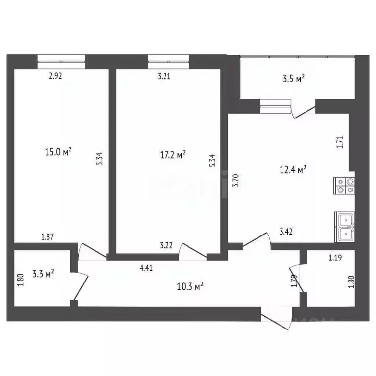 2-к кв. Костромская область, Кострома Профсоюзная ул., 6Б (60.3 м) - Фото 1