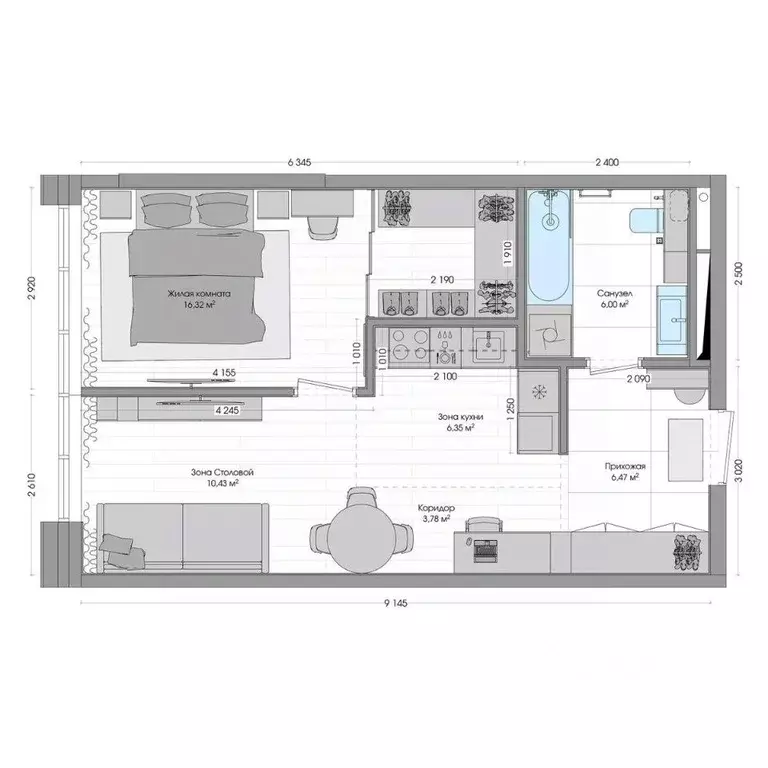 2-к кв. Приморский край, Владивосток ул. Нейбута (50.27 м) - Фото 1