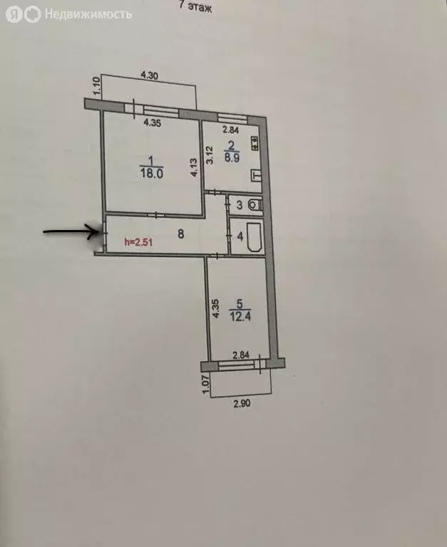 2-комнатная квартира: Иваново, улица Лётчика Лазарева, 6 (52 м) - Фото 2