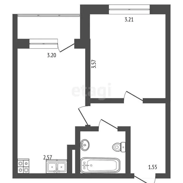 1-комнатная квартира: Самара, улица Г.С. Аксакова, 7 (41 м) - Фото 1