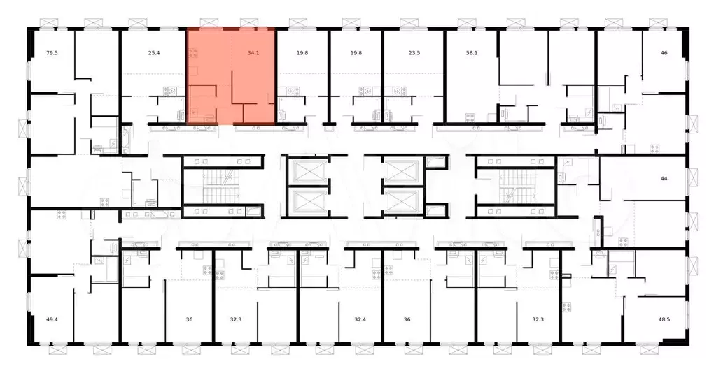 1-к. квартира, 34,1 м, 25/25 эт. - Фото 1